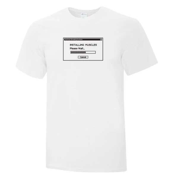 installing muscles tshirt