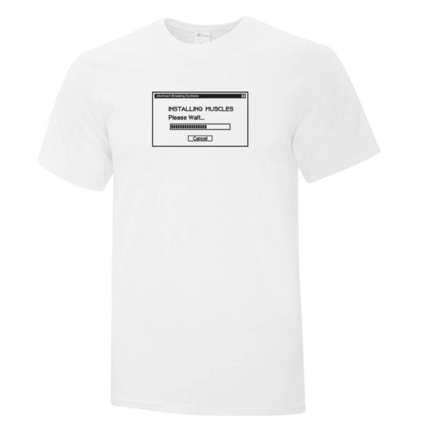 installing muscles tshirt