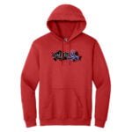 This is a Classic Red ABS Hoody with ABS logo on the front chest.