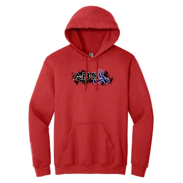 This is a Classic Red ABS Hoody with ABS logo on the front chest.